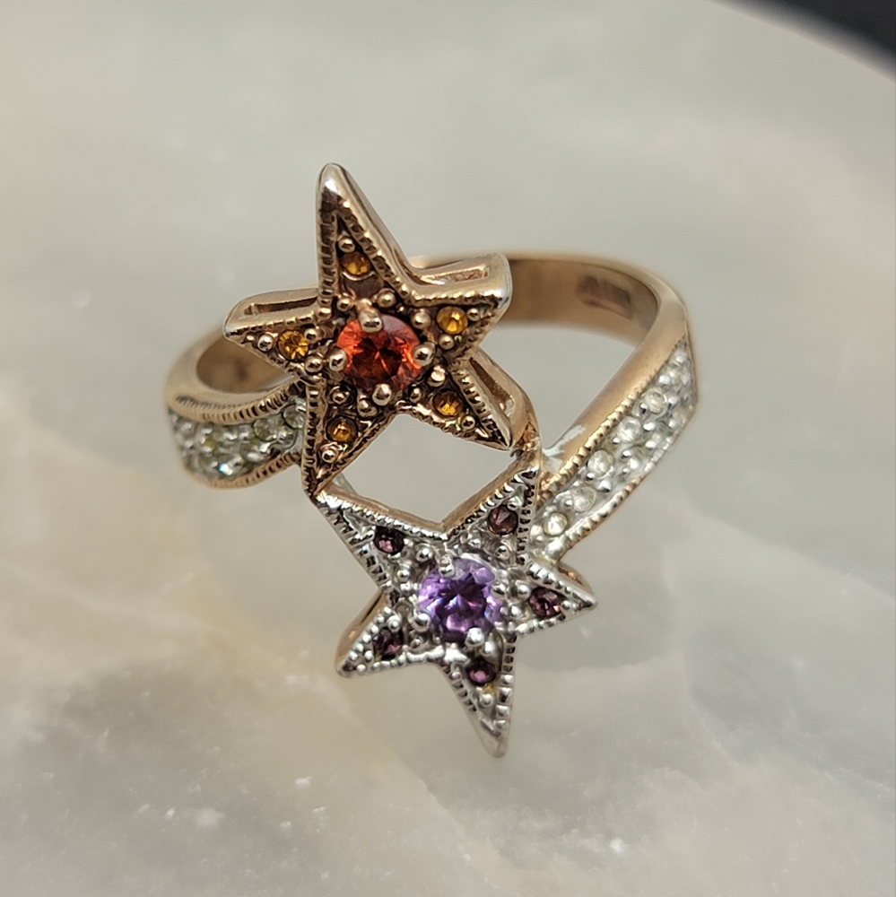 Signed Rinc Statement Double Star Bypass Rhinesto… - image 4